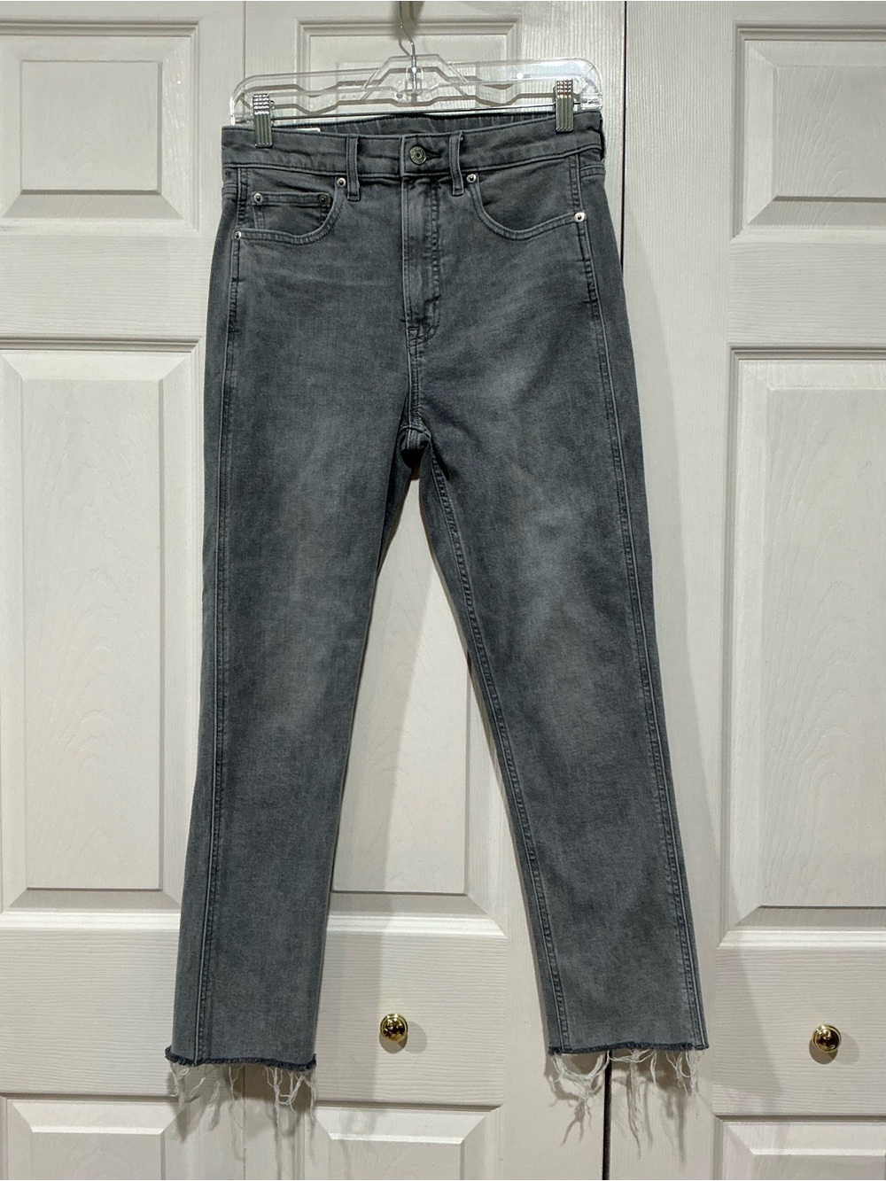 💙 Gap Vintage Slim Sky High Gray Raw Hem Denim Jeans - 6/28 (01483)